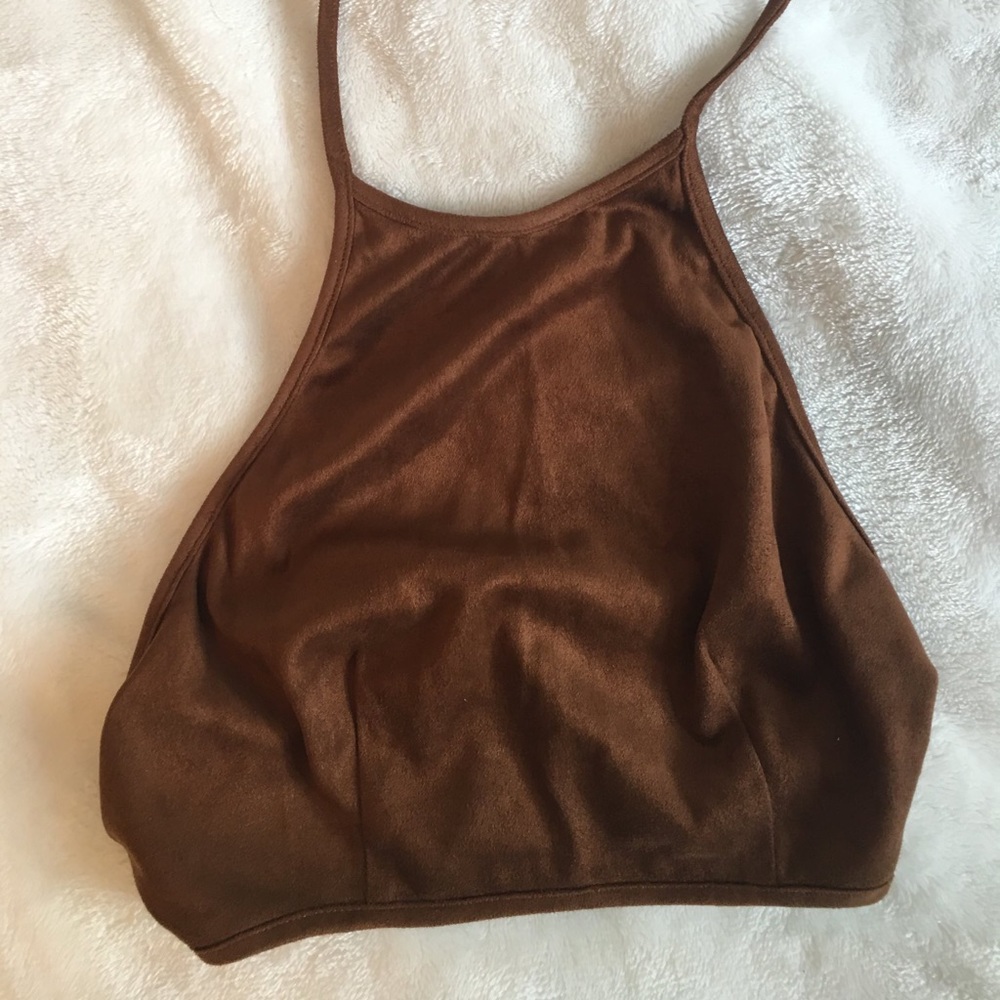 Suede Halter Top